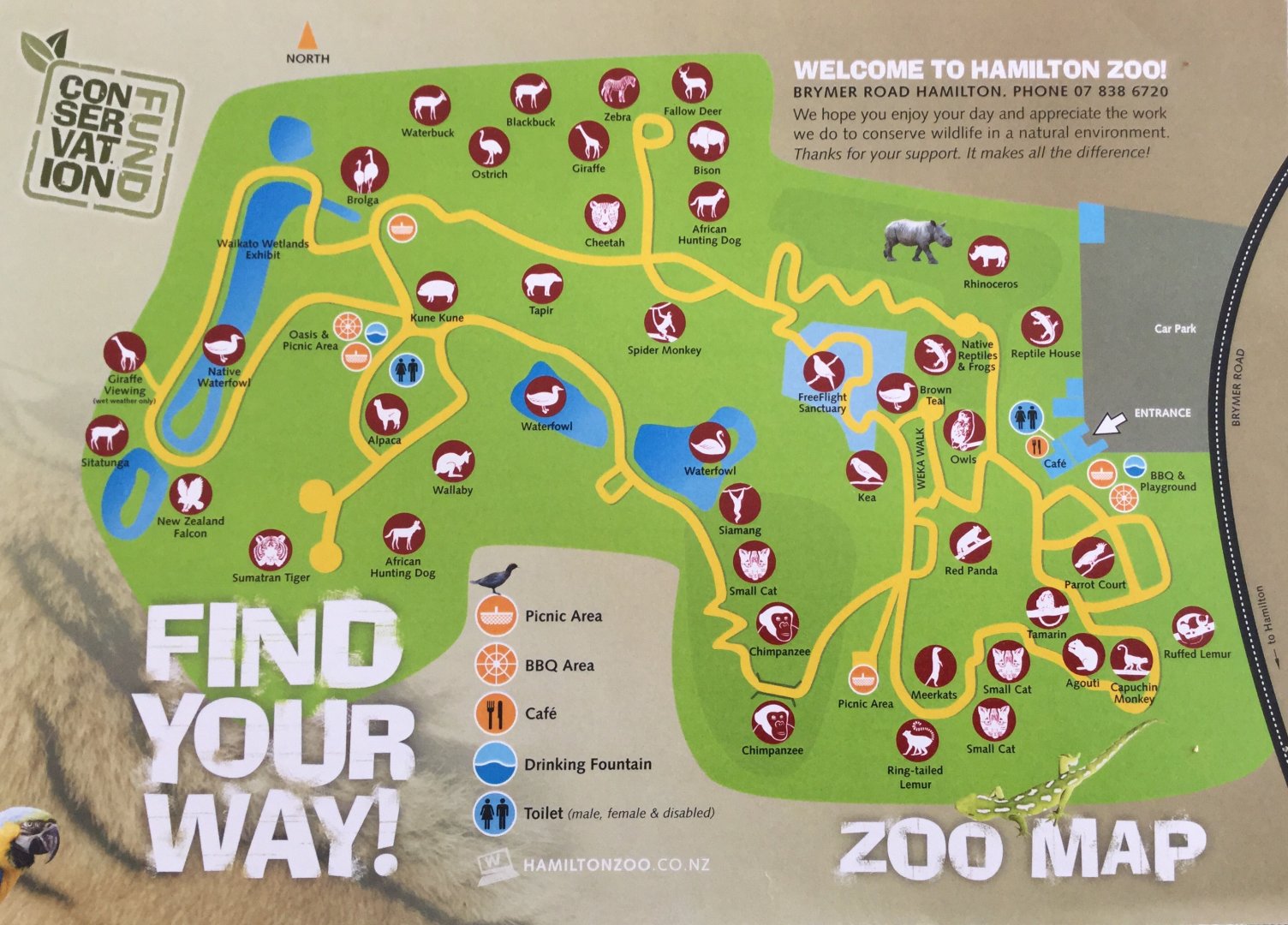 Hamilton Zoo Map (2011)