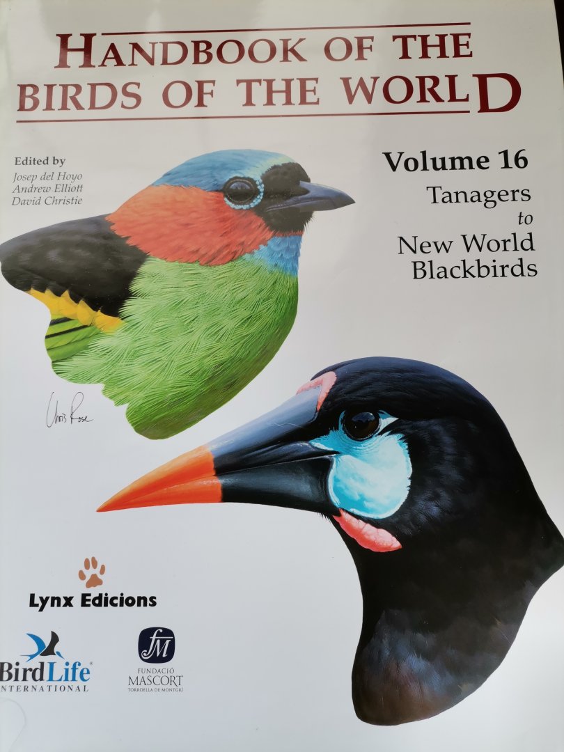Handbook of the Birds of the World – Volume 16 Tanagers to New World Blackbirds