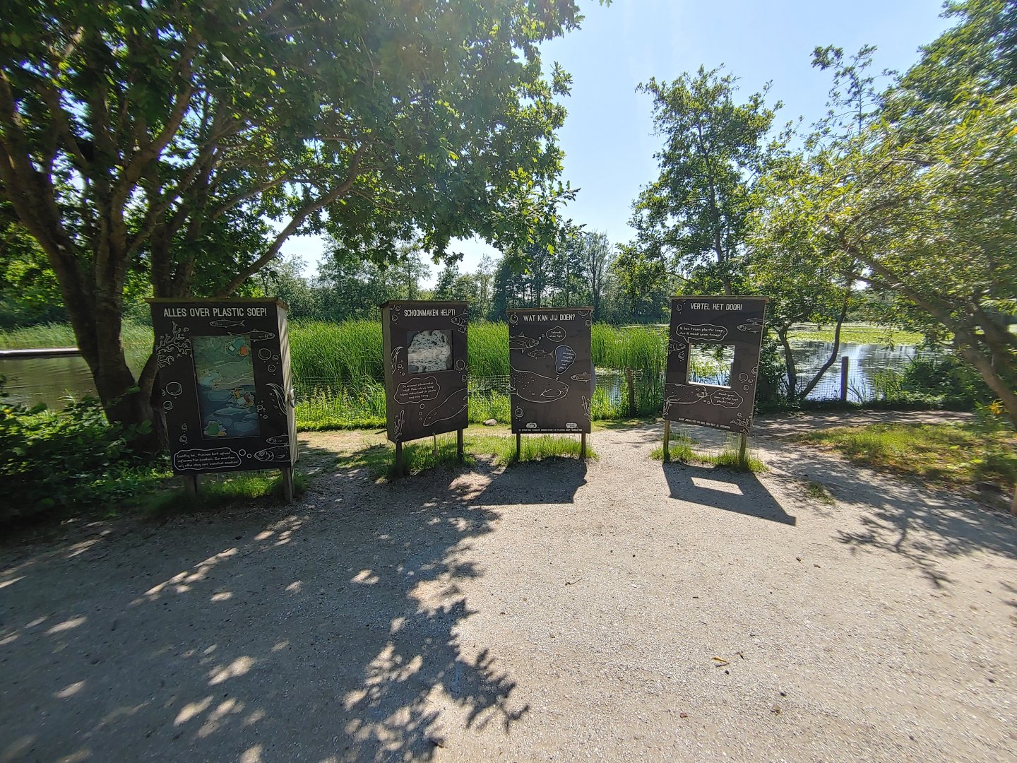 Harbour seal enclosure - plastic soup education boards