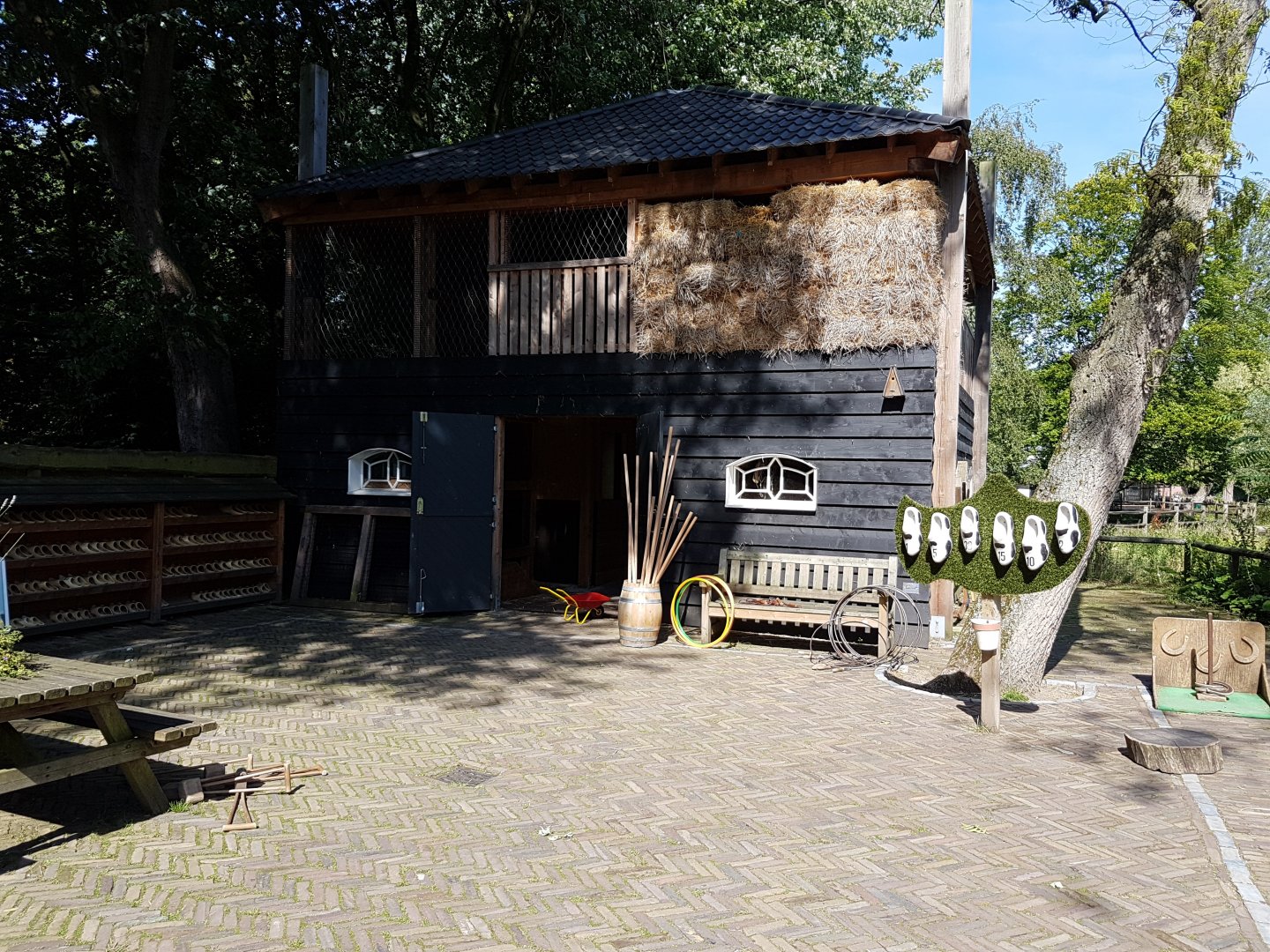 Hay-shed and stables