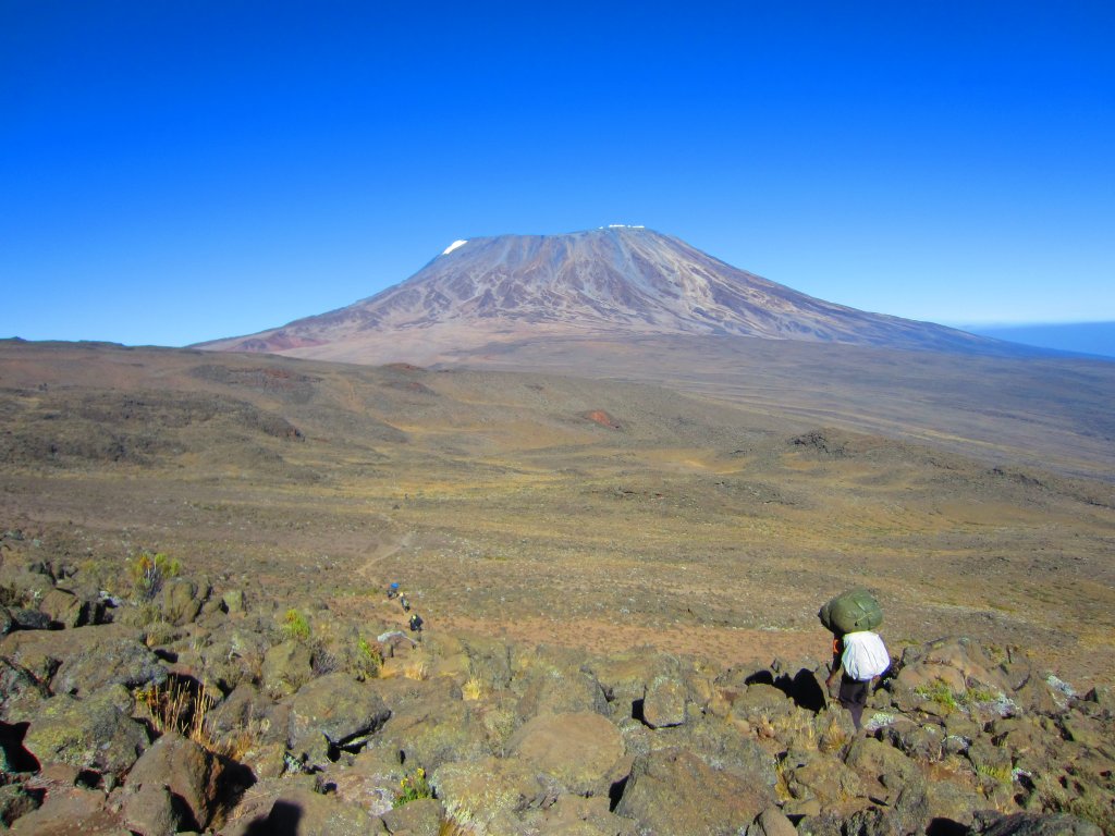 Hiking towards Kibo