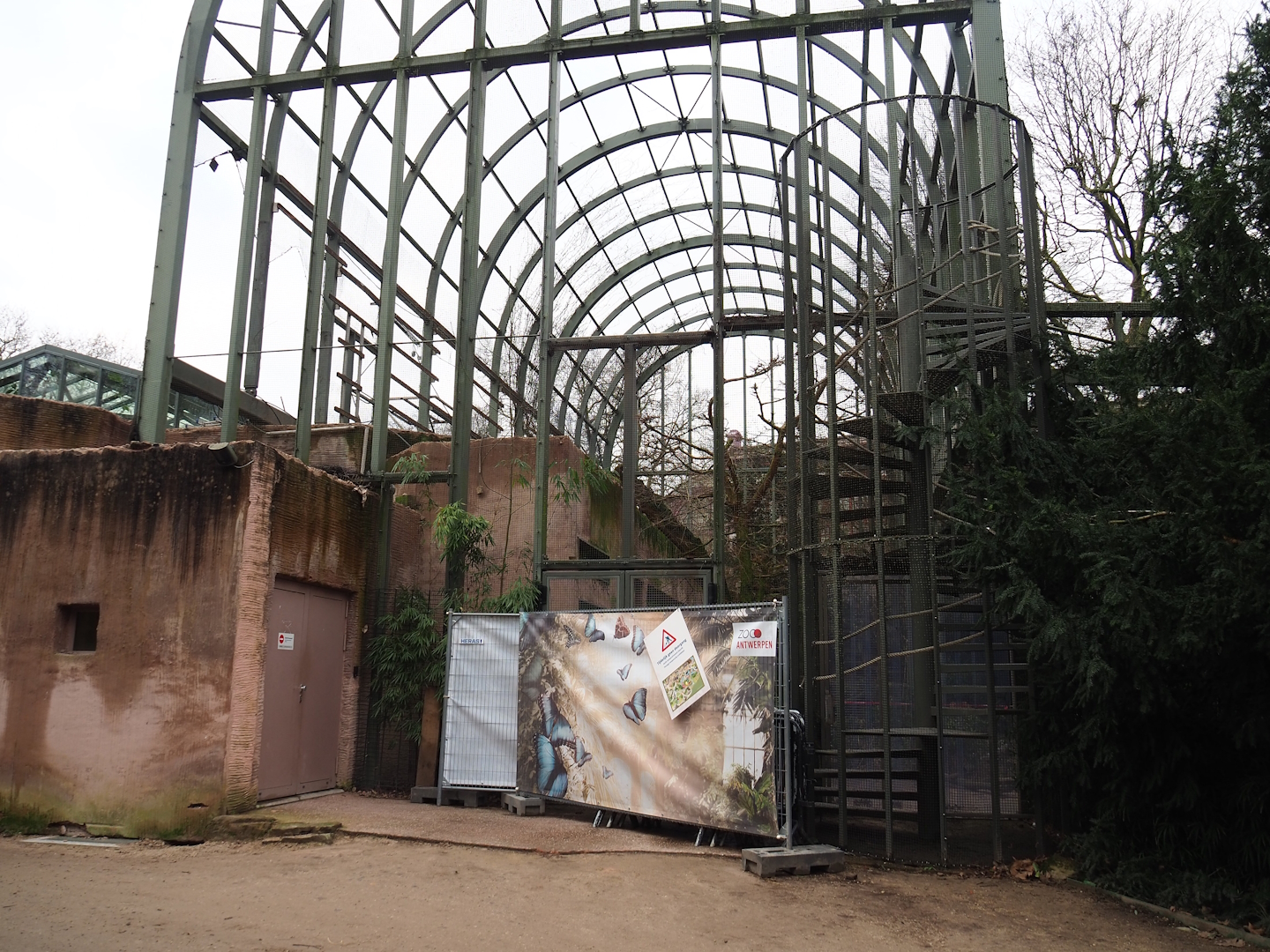 Hippo house and aviary renovations - Roof-top viewing area nearly dismantled, 2024-02-17