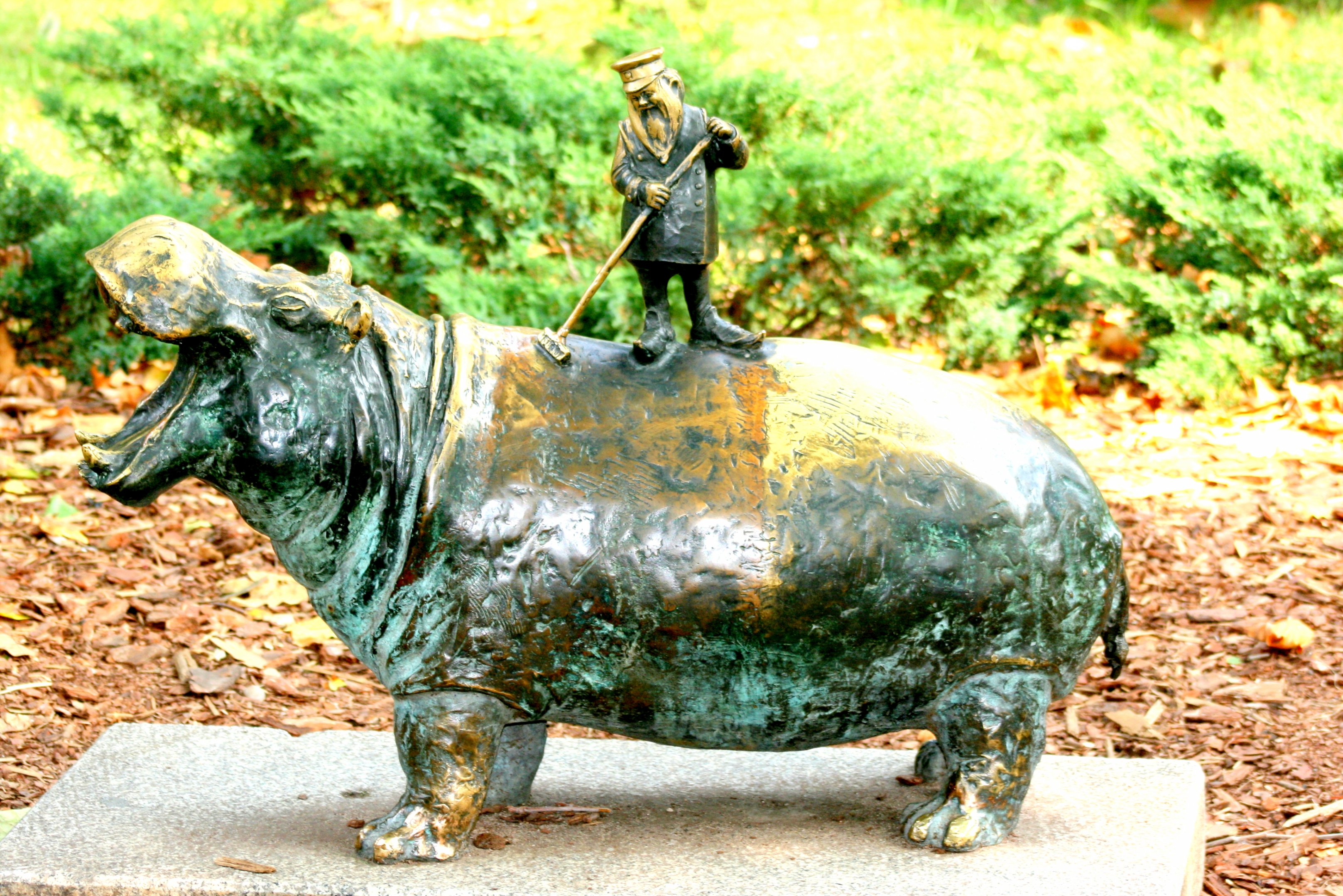 Hippopotamus statue; Wroclaw; 8th September 2017