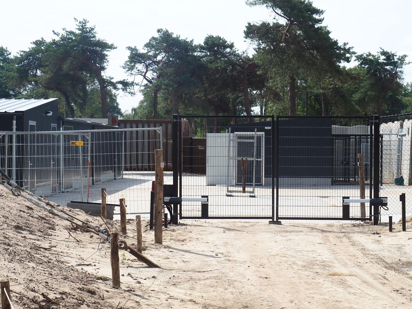 Holding area and buildings for African elephant valley antelopes and spotted hyenas, 2023-08-15