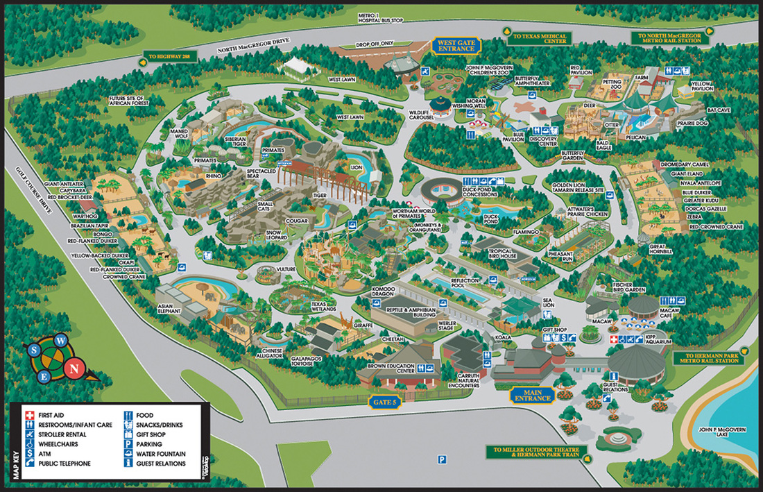Houston Zoo map from early 2000s