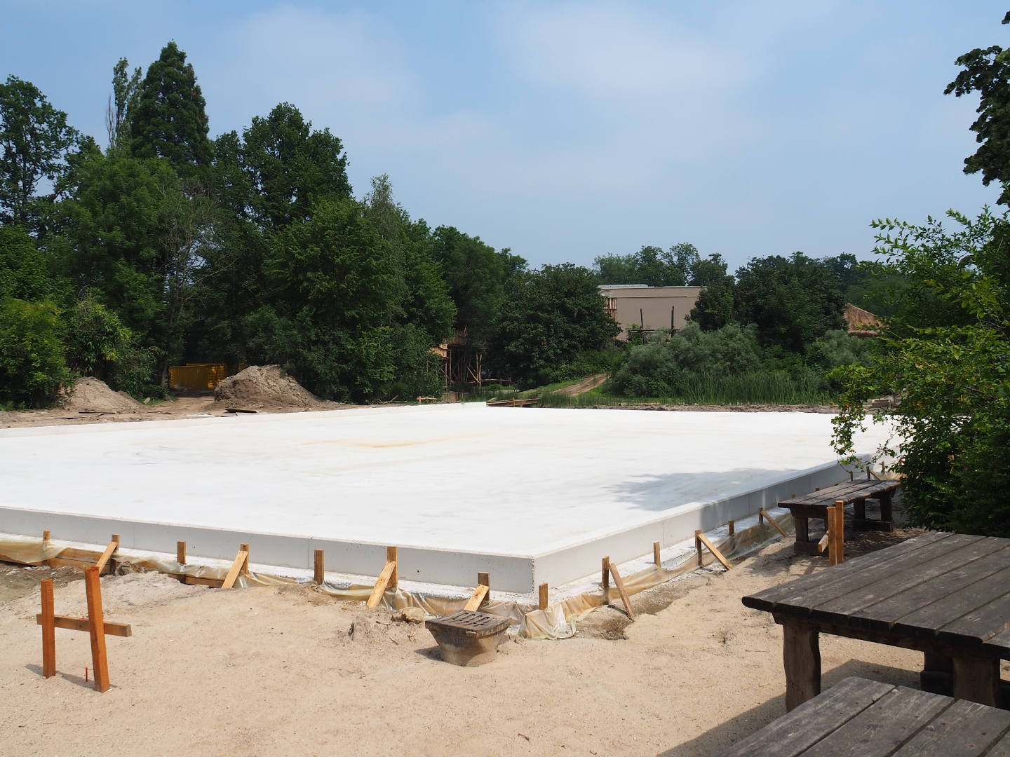 Huge concrete slab at former site of African section playground - Future port of Kinshasa area, 2019-06-26