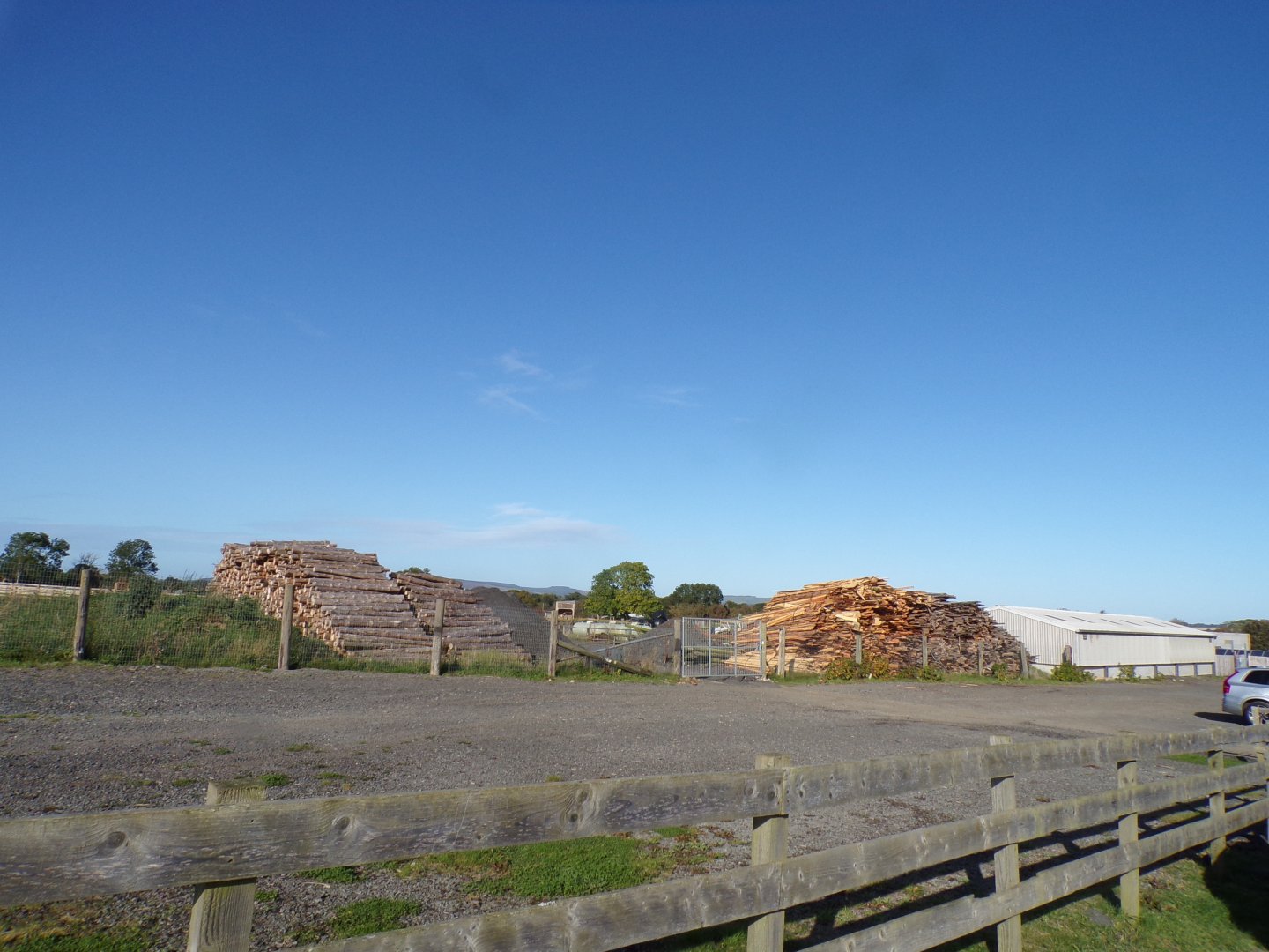 Huge log piles next to the entrance 14.10.23