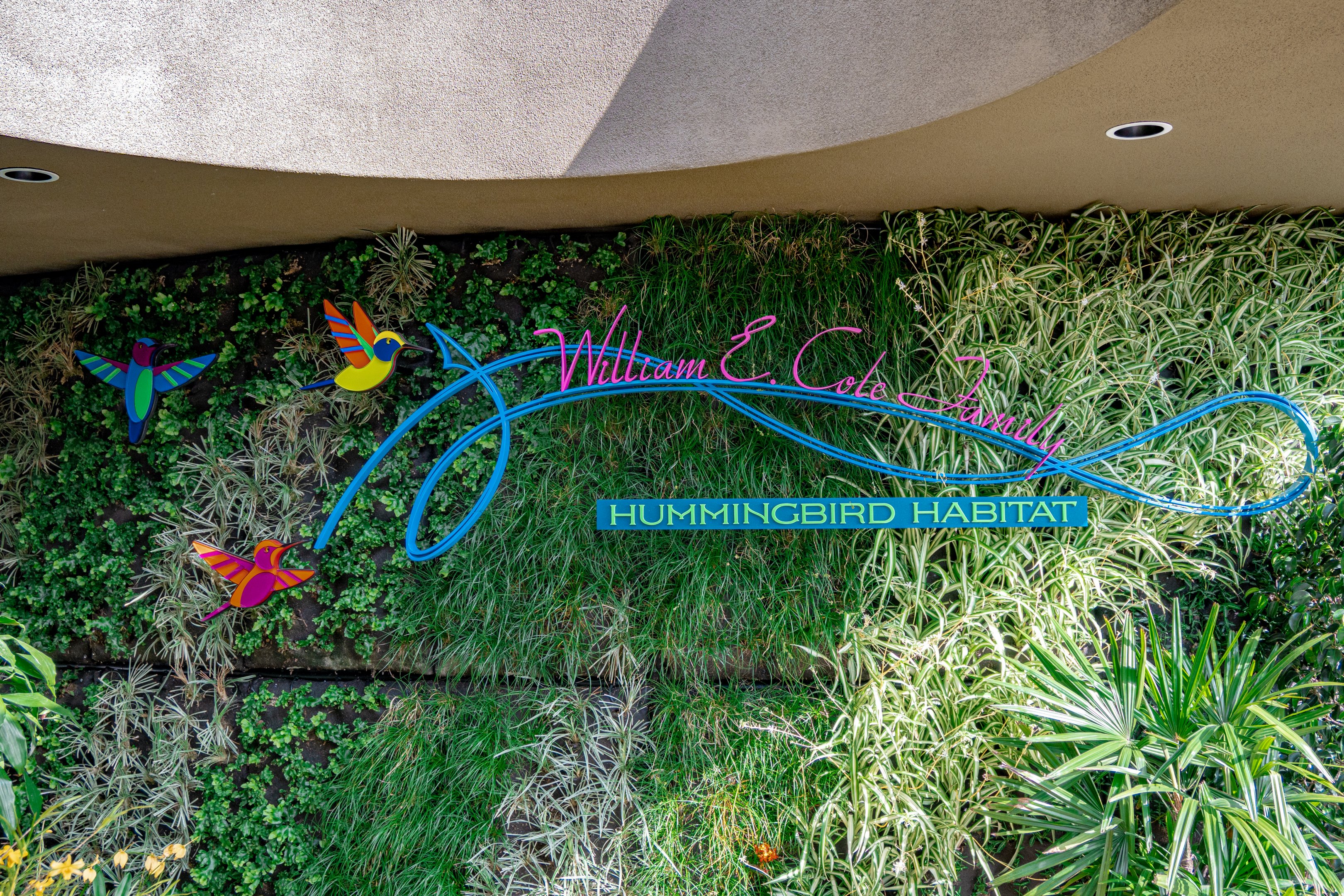 Hummingbird Habitat entrance signage
