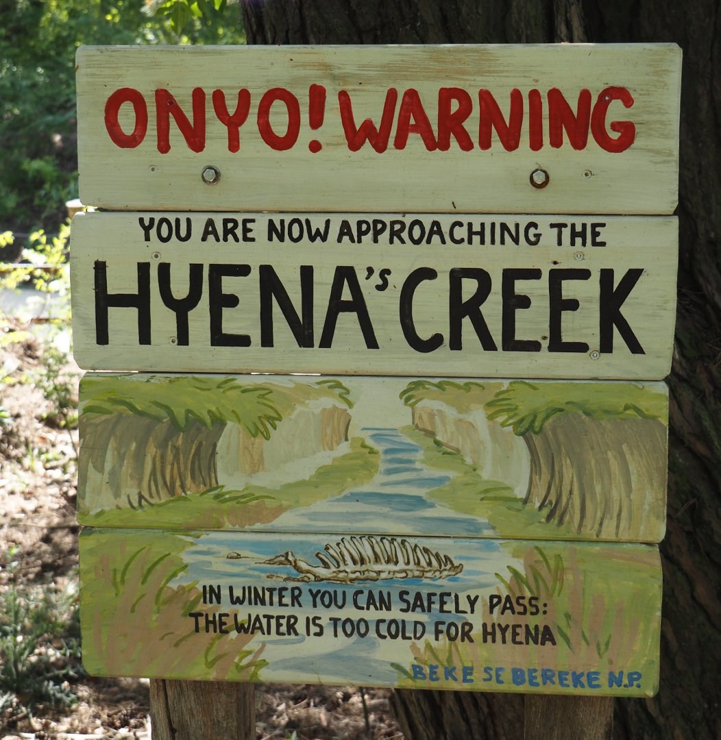 Hyena creek warning sign, 2025-04-30