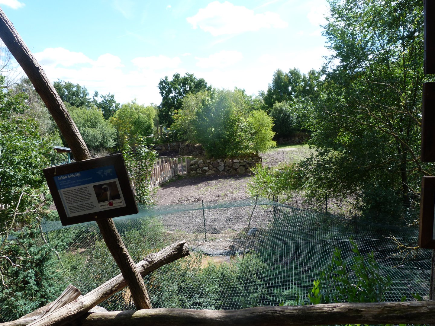 Indian rhinoceros, Blackbuck and Javan rusa exhibit with White-naped crane exhibit upfront -Zoo Plzeň (2025)