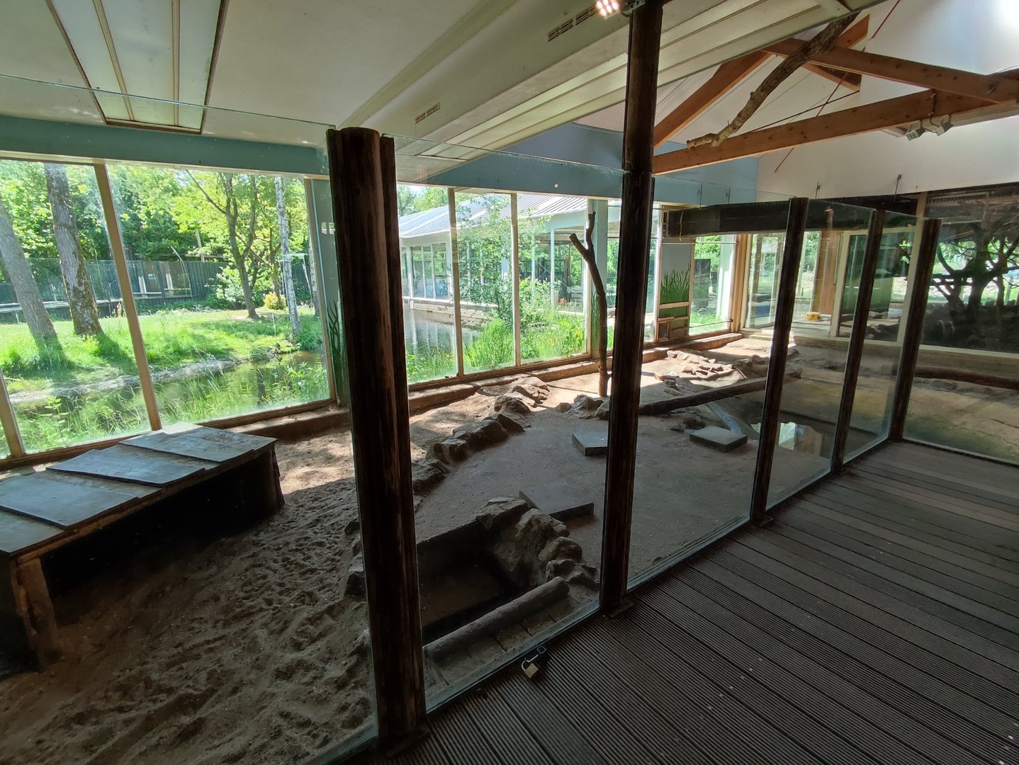 Indoor area - giant otter indoor enclosure