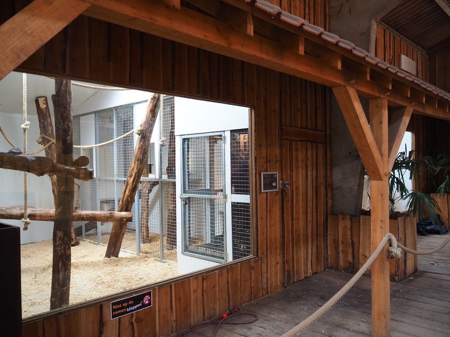 Indoor primate housing viewing area