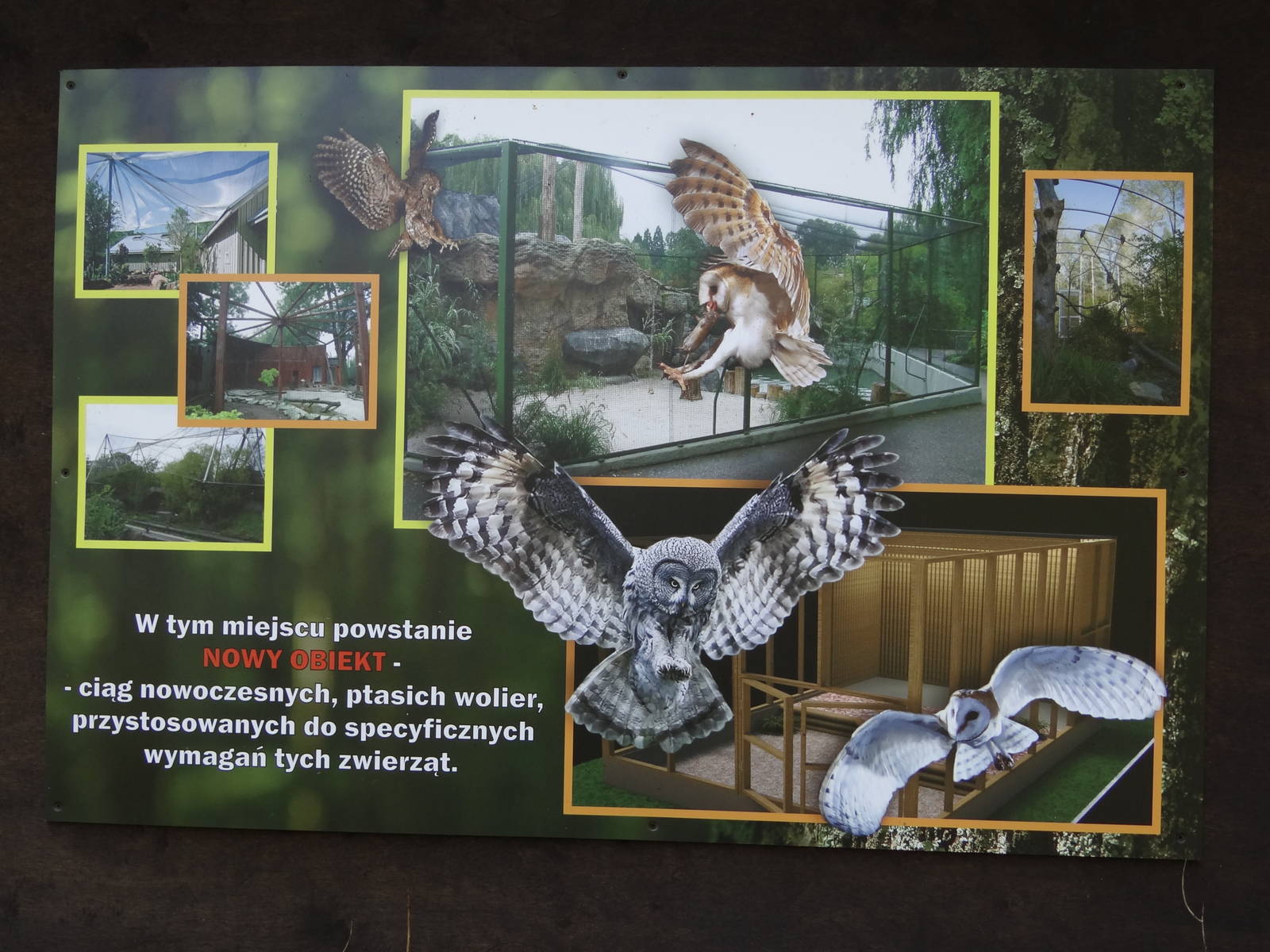 Information board about new owl aviaries (to build)