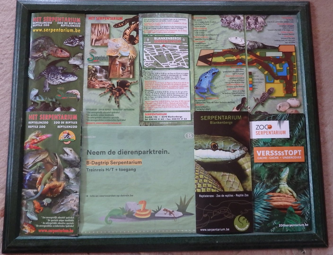 Information folders and an advertisement for the facility, archived through the years