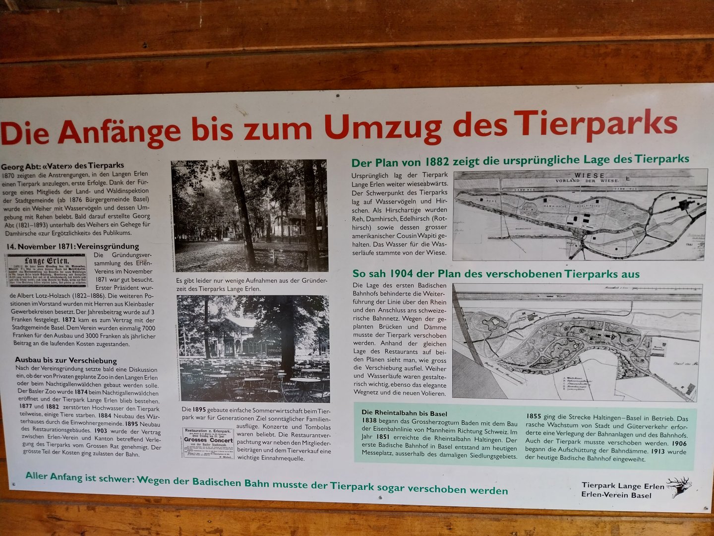 Information panel 'history of Lange Erlen'
