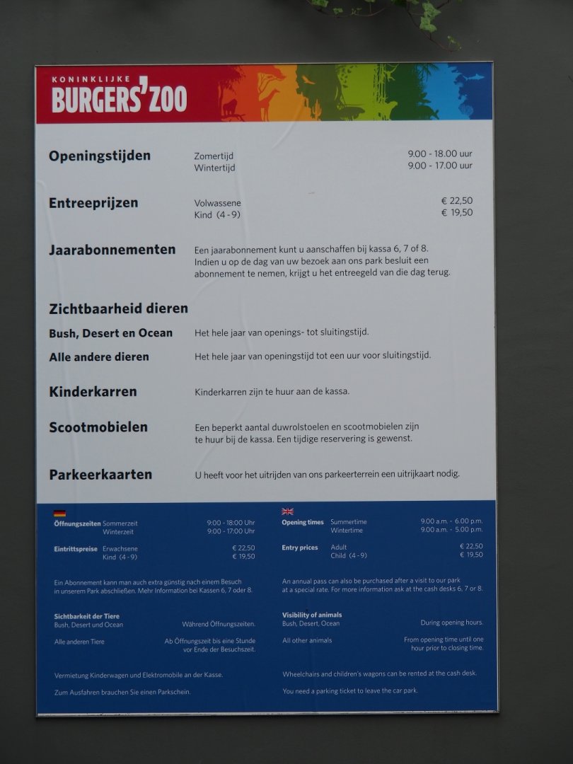 Information sign by the cash desks (Sep 16th, 2018)