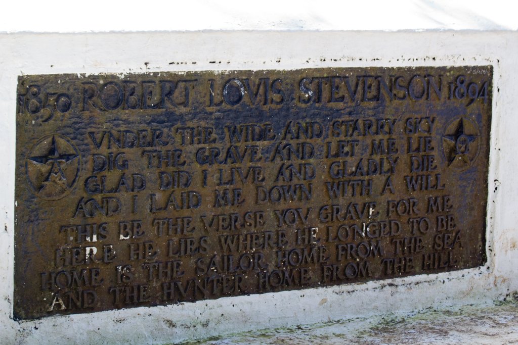 Inscription on the side of Stevenson's tomb