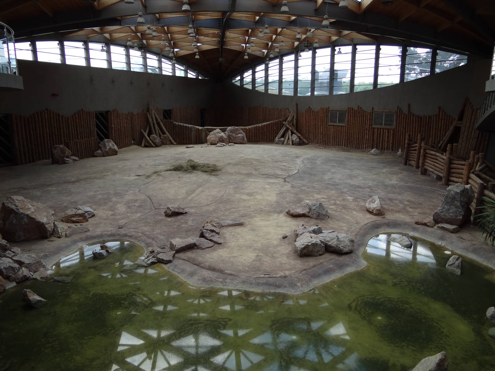 Inside elephant house