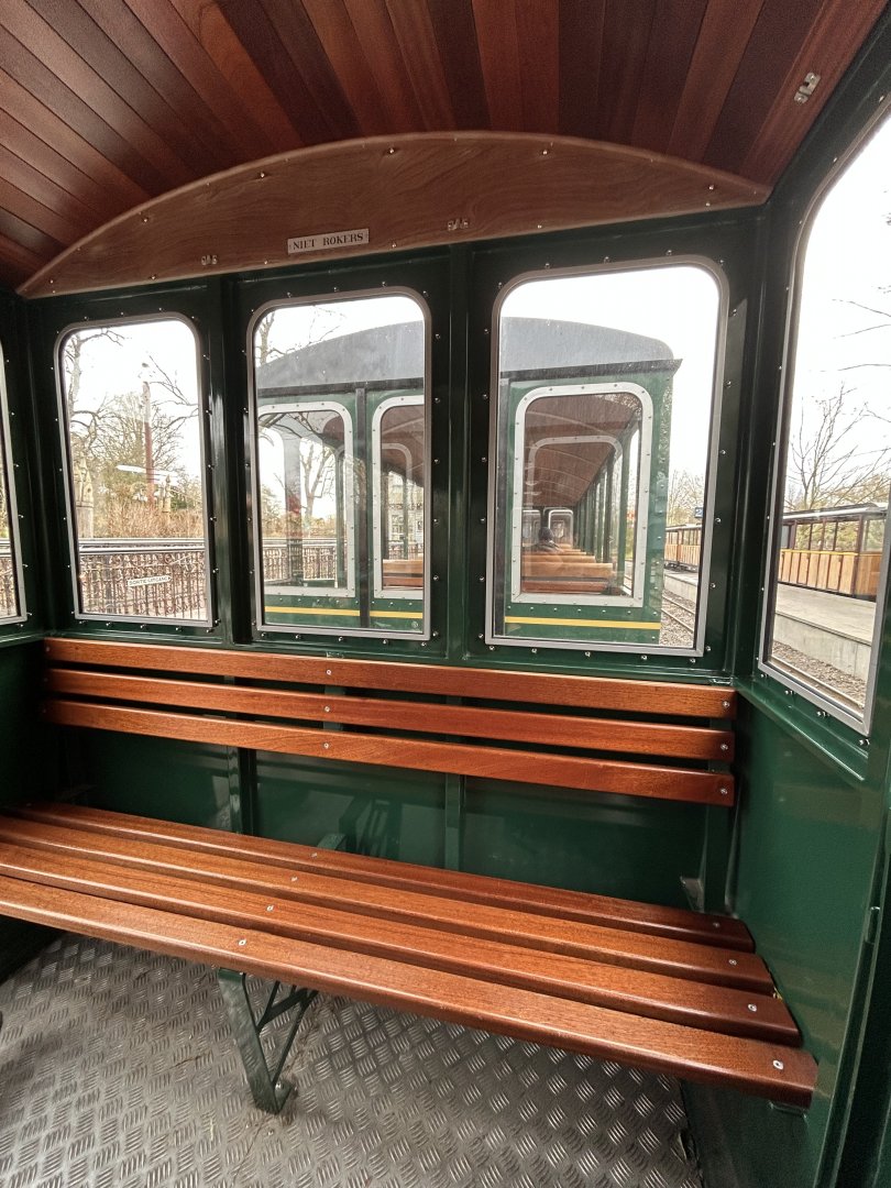 Inside one of the train wagons for the train route