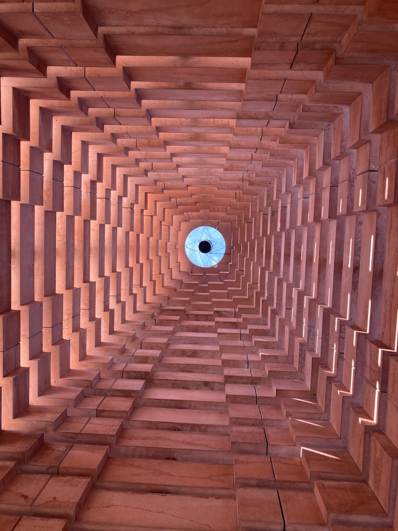 Inside Rhino Pagoda looking up