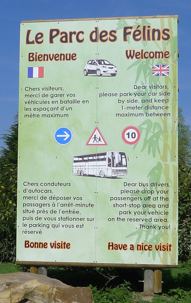 Instructional sign for parking lot