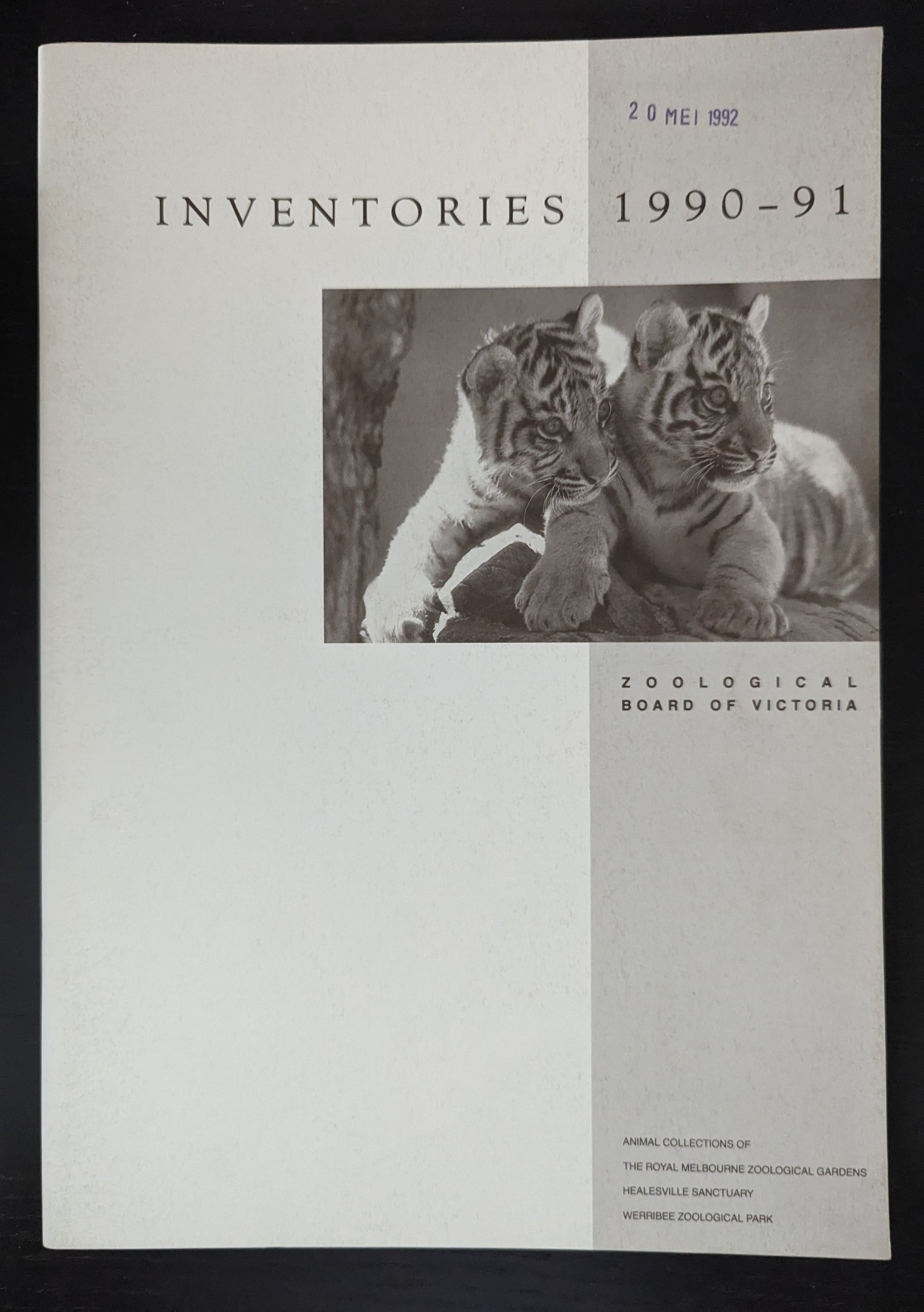 Inventories 1990 - 1991: Zoological Board of Victoria