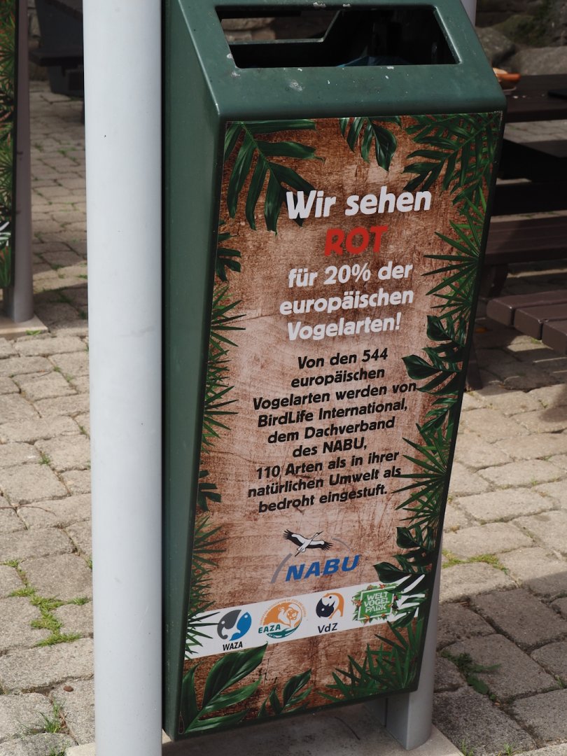 IUCN Red List signage on trash can, 2024-05-21