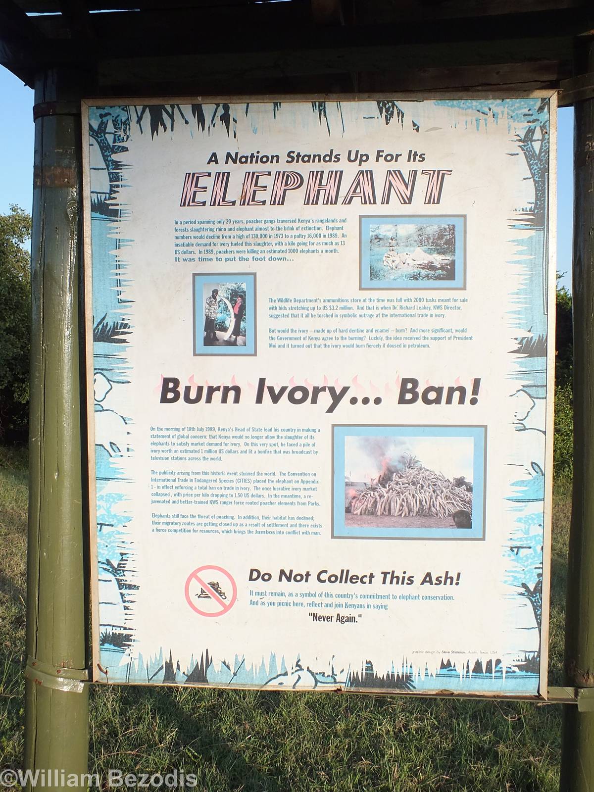 Ivory Burning Site Sign - Nairobi National Park