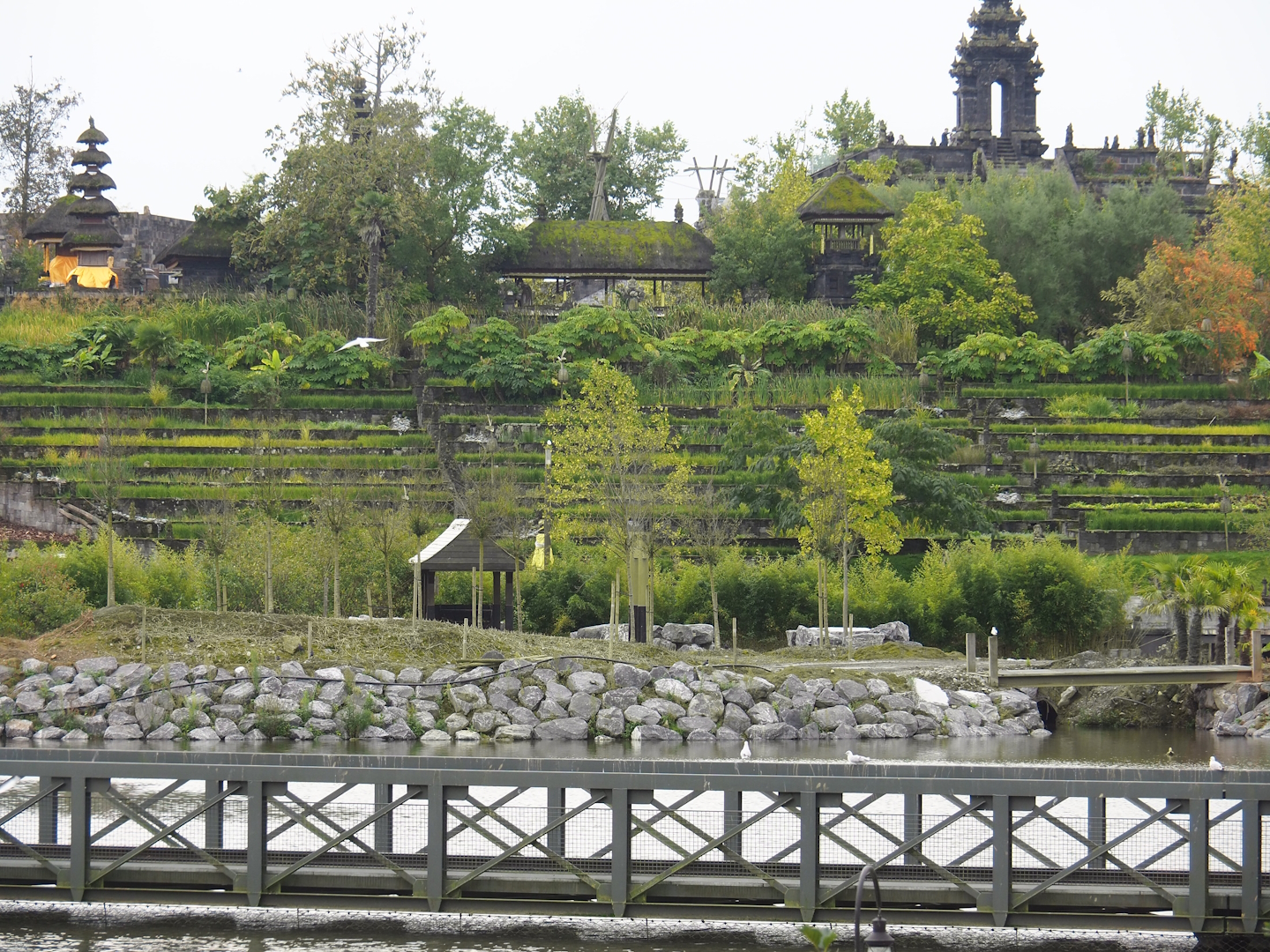 Japanese world The Land of The Rising Sun construction and Kingdom of Ganesha rice terraces, 2023-10-13