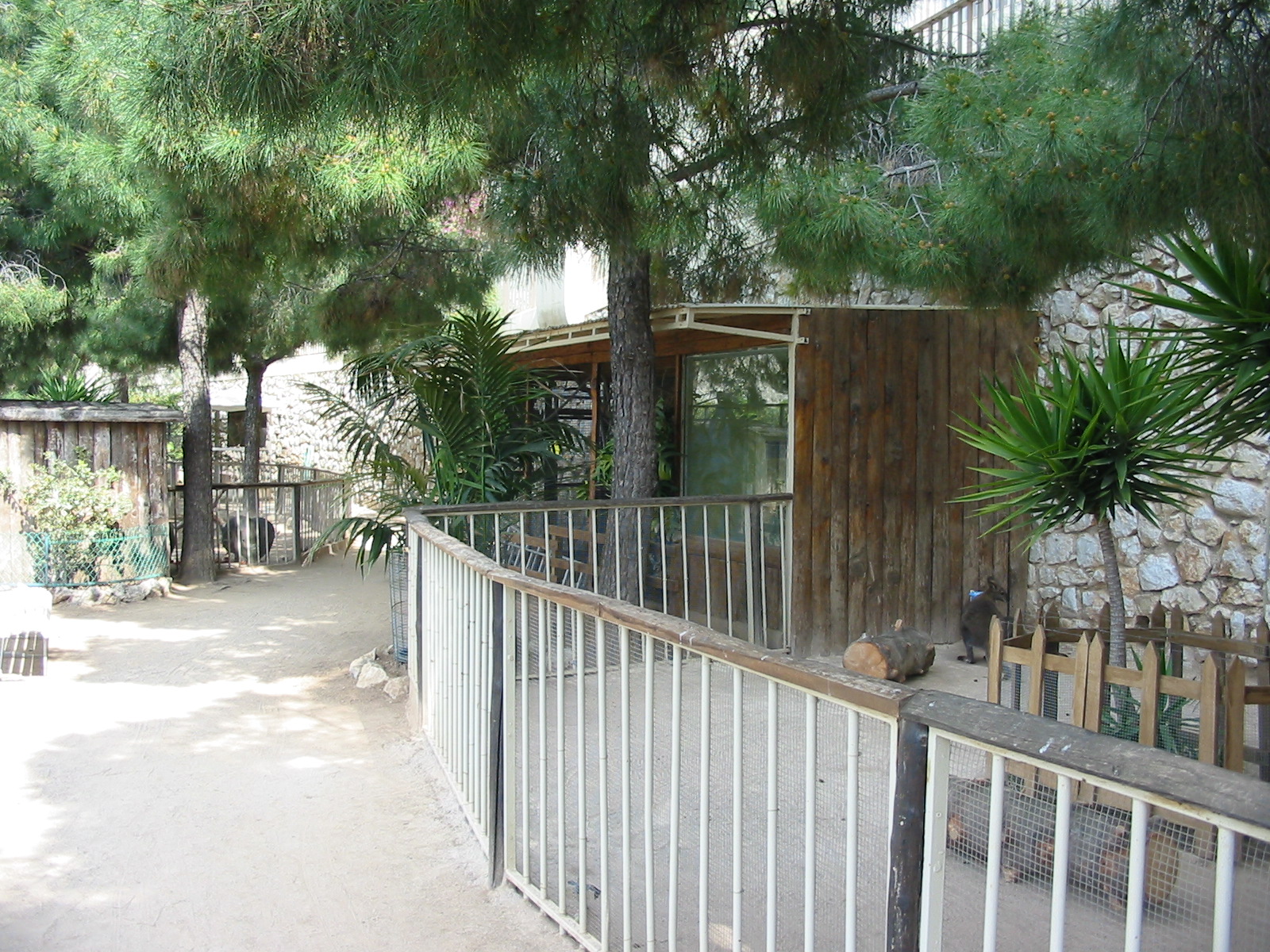 Jardin Animalier 2005 - Wallaby enclosure and bird cages