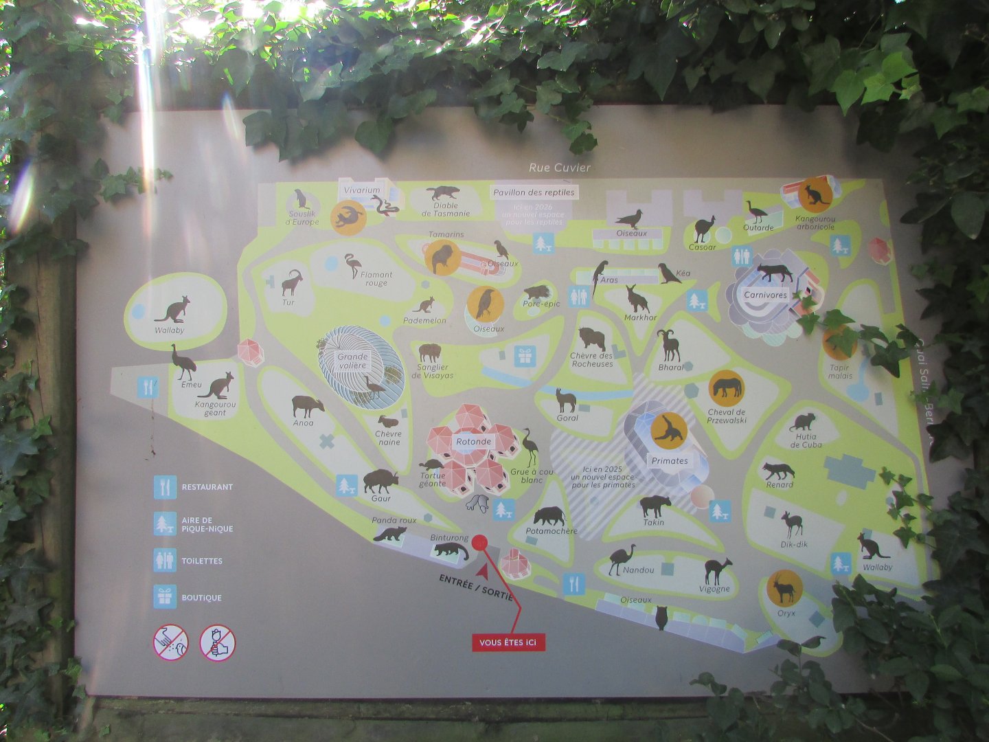 Jardin des Plantes de Paris - Map