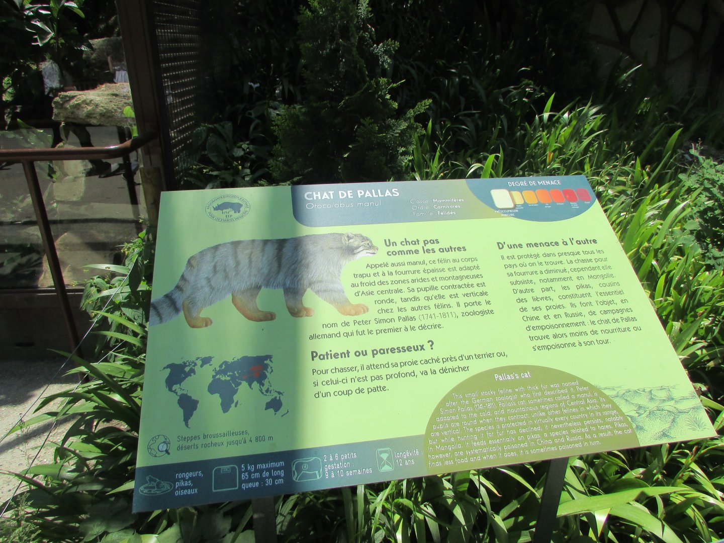 Jardin des Plantes de Paris - Signage for Pallas' cat