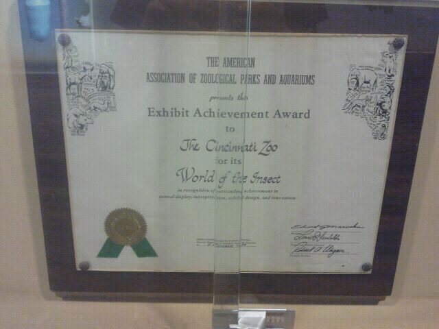 Jul. 2012-AZA Exhibit Achievement Award for World of the Insect