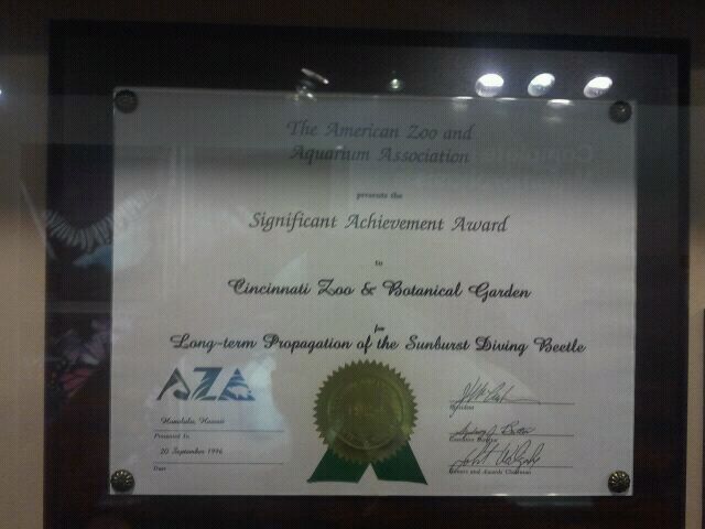 Jul. 2012-AZA Significant Achievement Award for World of the Insect