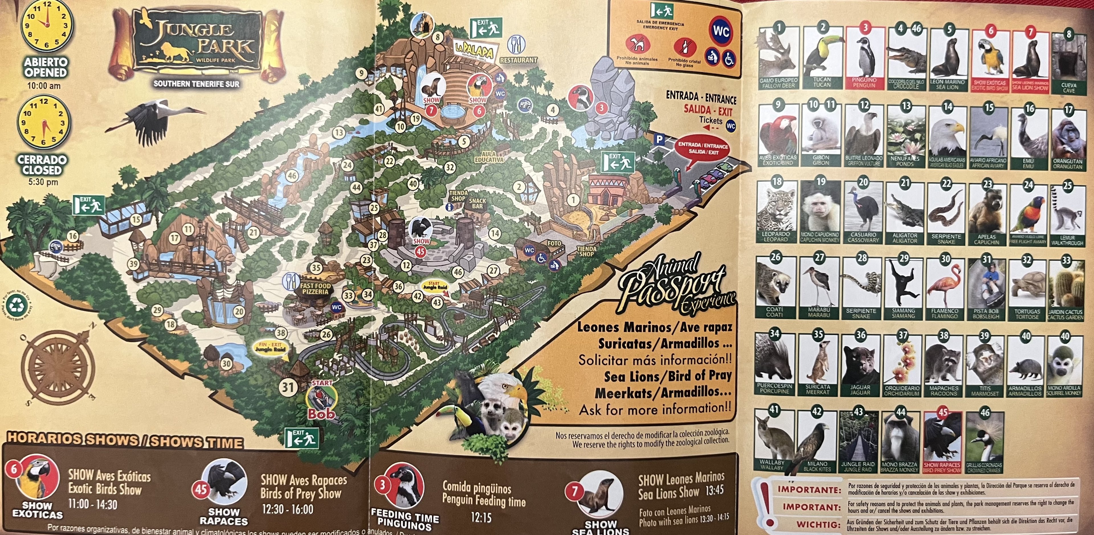 Jungle Park Zoo Map - undated