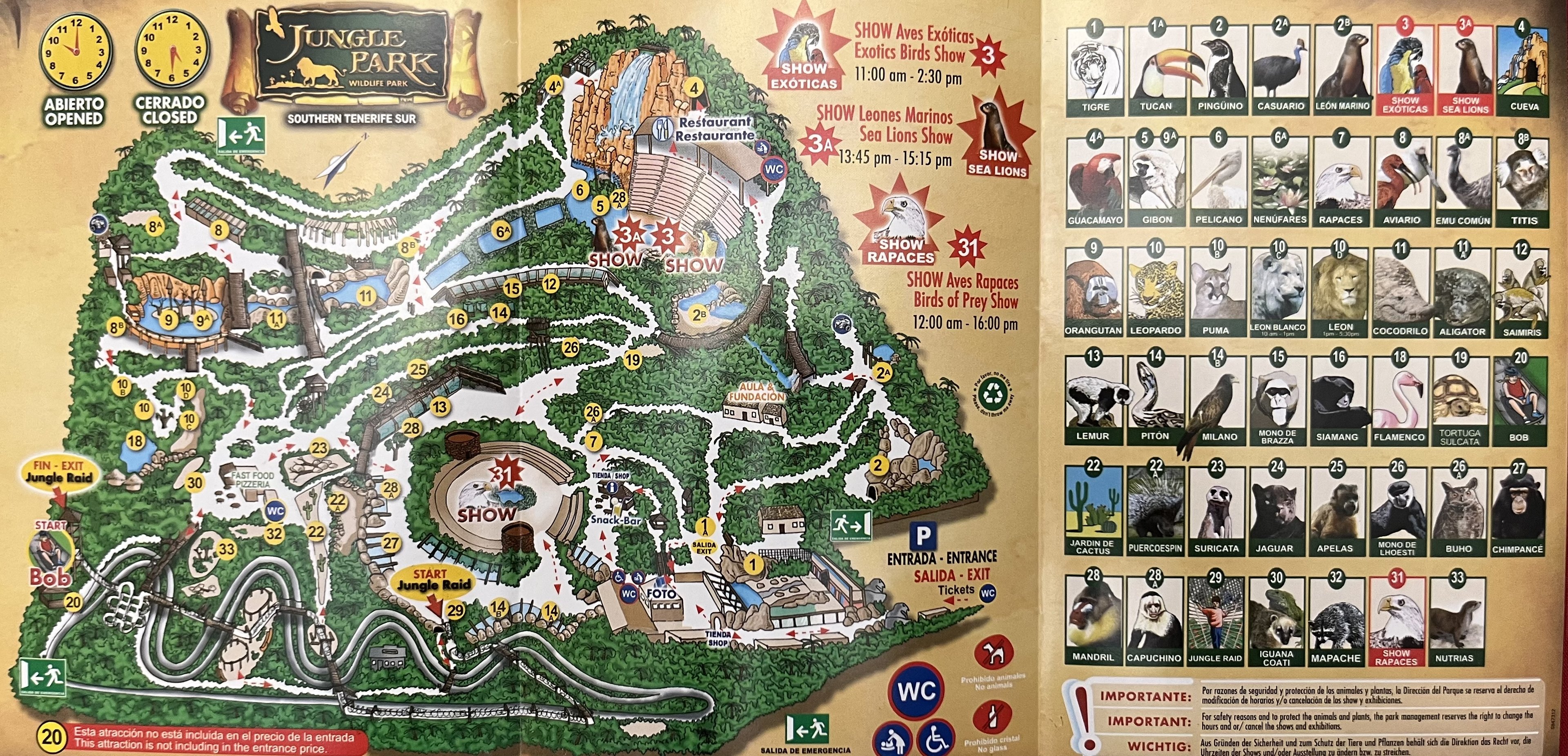 Jungle Park Zoo Map - undated