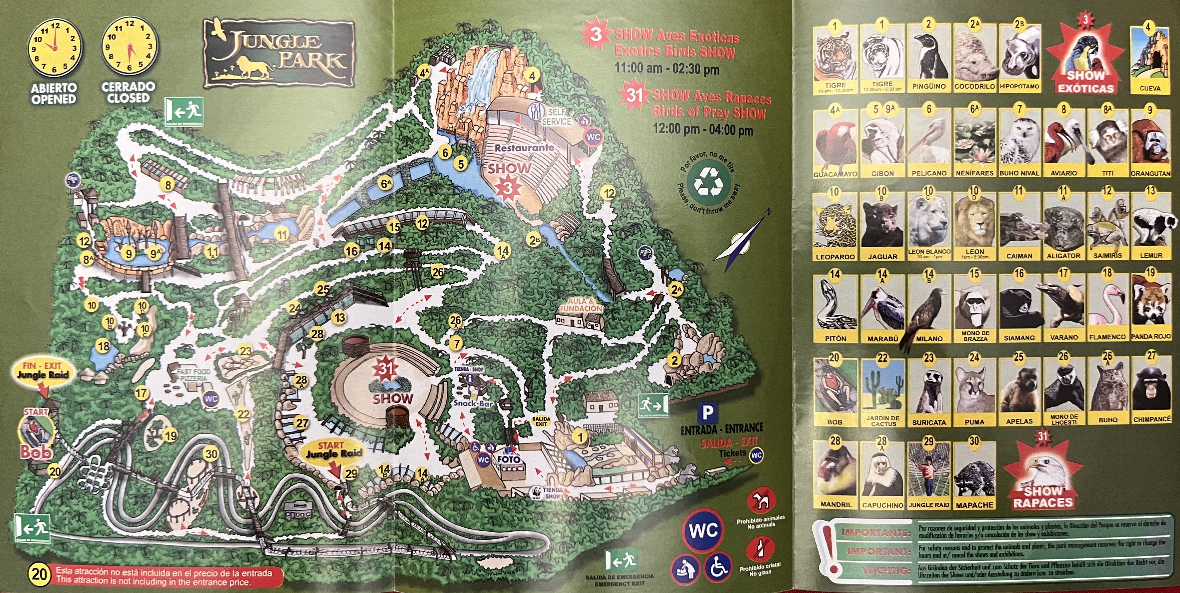 Jungle Park Zoo Map - undated