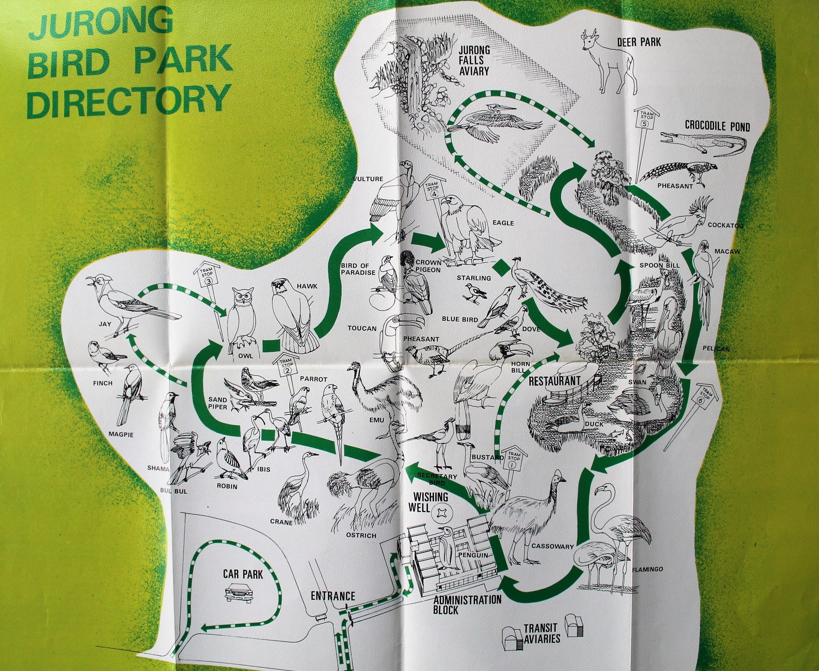 Jurong Bird Park map, 1970s
