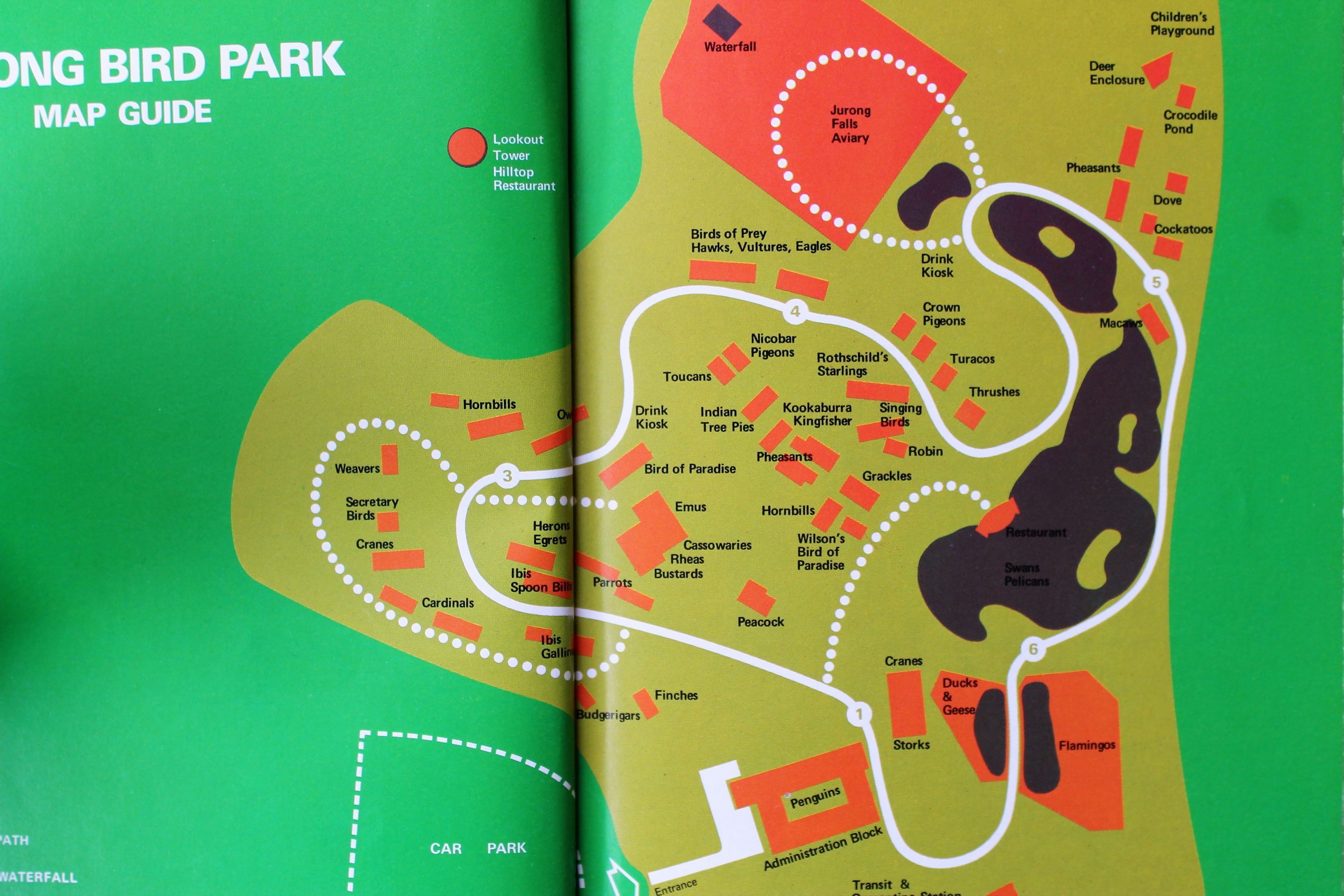 Jurong Bird Park map, 1971