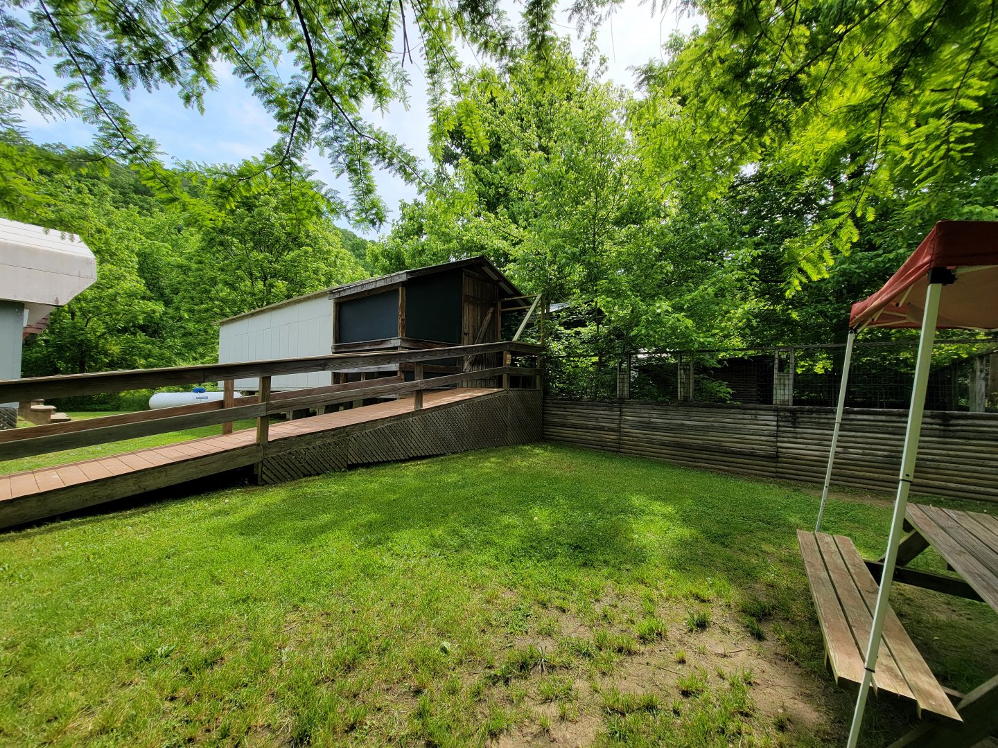Kentucky Reptile Zoo - Cobra area, alligator yard on right