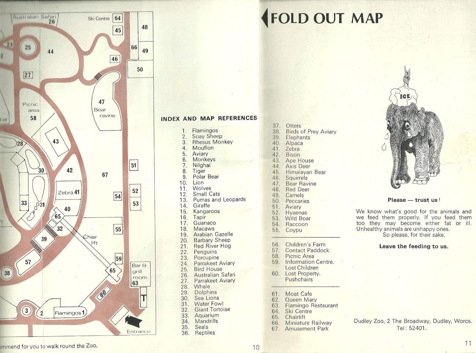 Key to map from 1972 guidebook