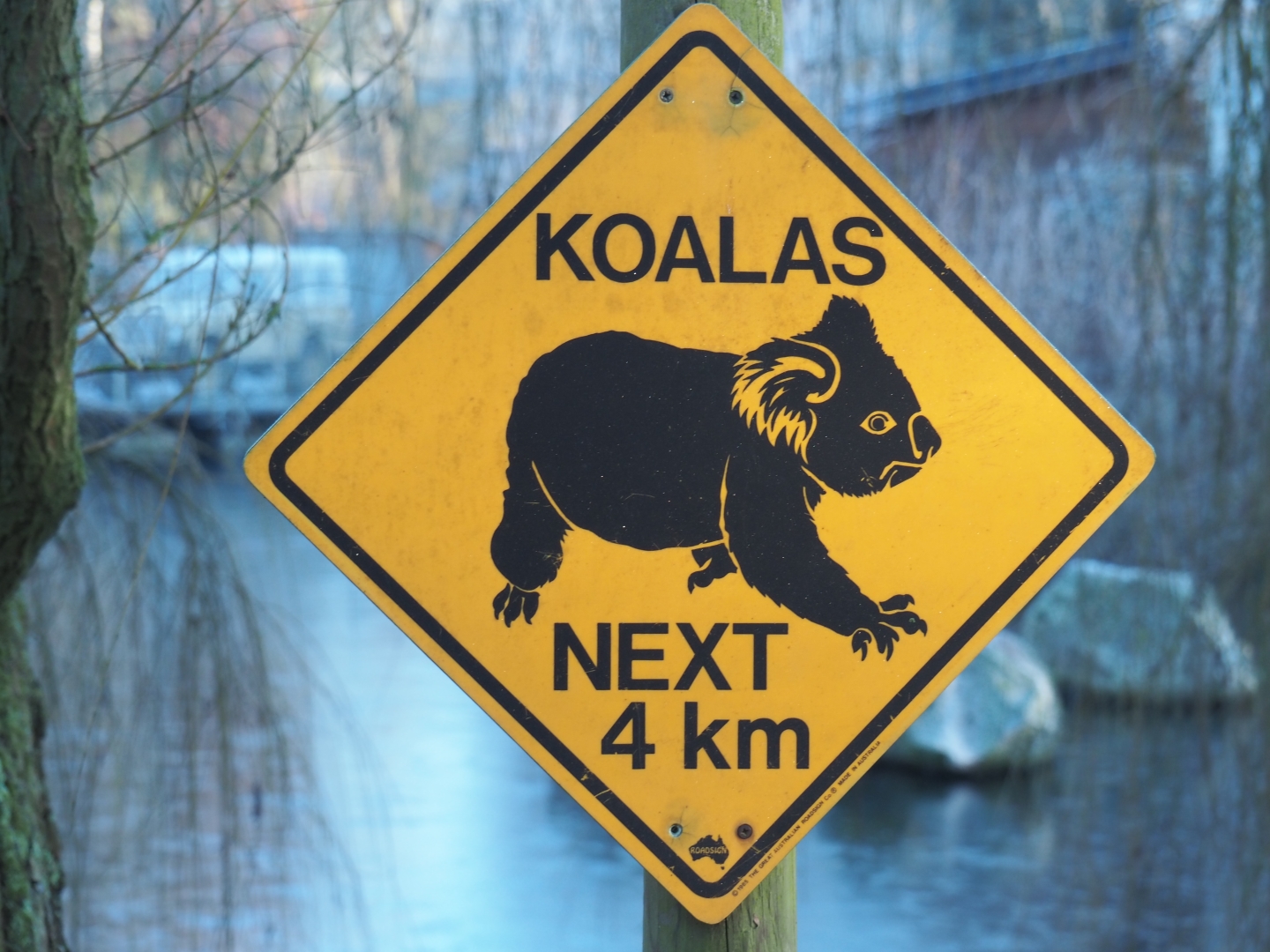 Koalas next 4 km road sign (Jan 20th, 2019)