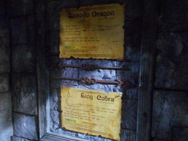 Komodo dragon and king cobra interpretive signage