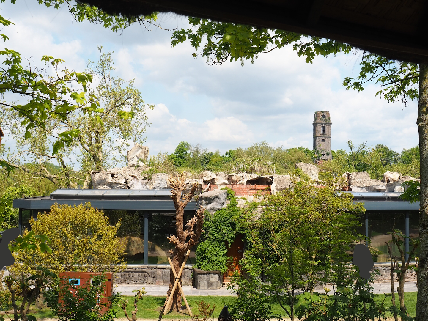 Komodo dragon house, with rocks on roof in bad condition, 2023-05-16