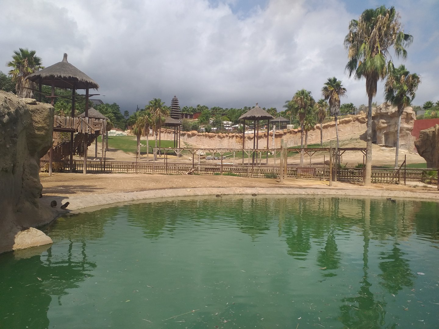 Lake on the Sambar, Dwarf zebu and Dromedary exhibit -TerraNatura Benidorm (2021)