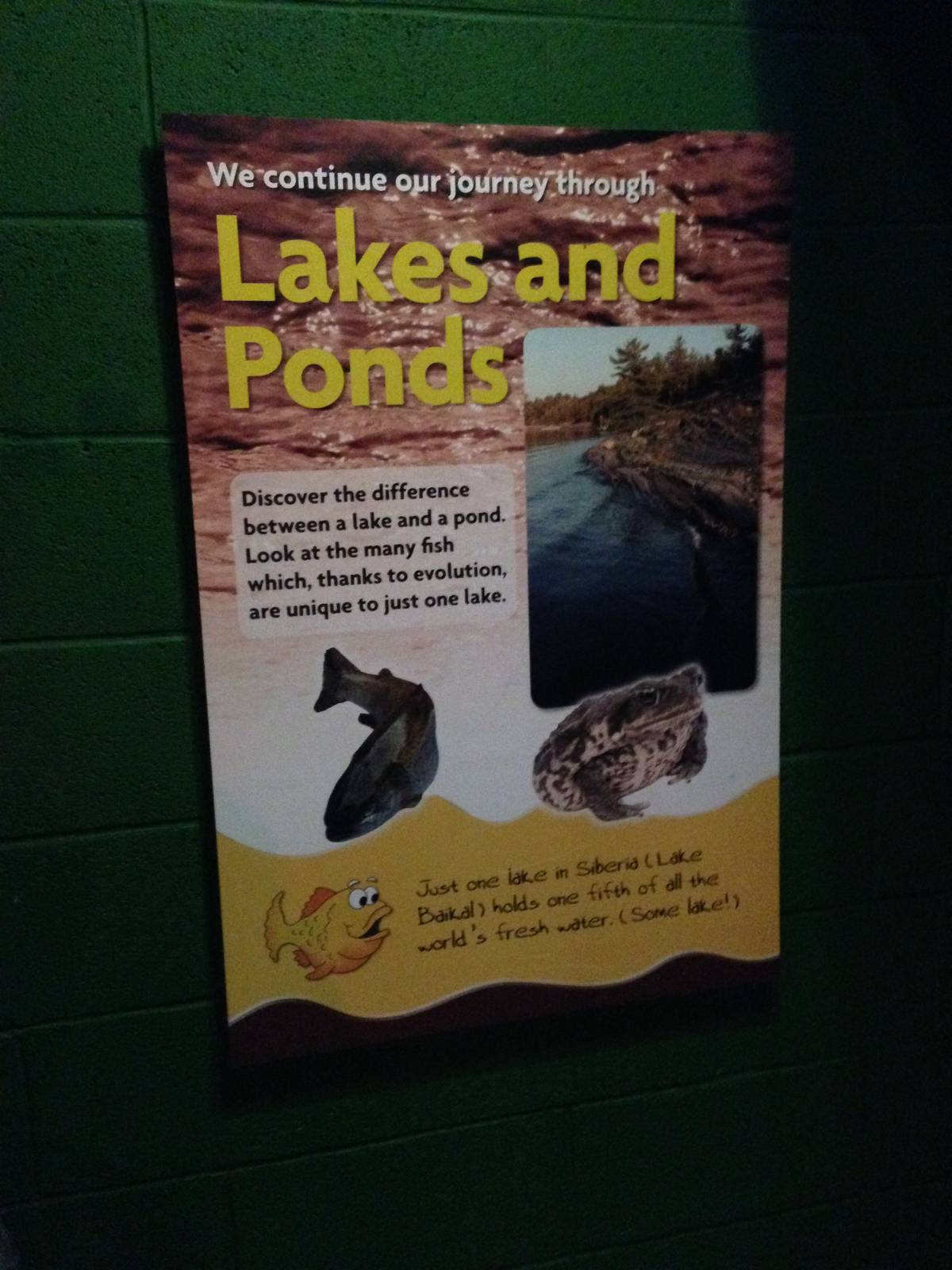 Lakes and Ponds Information Sign at Blue Planet Aquarium - 05/10/2013