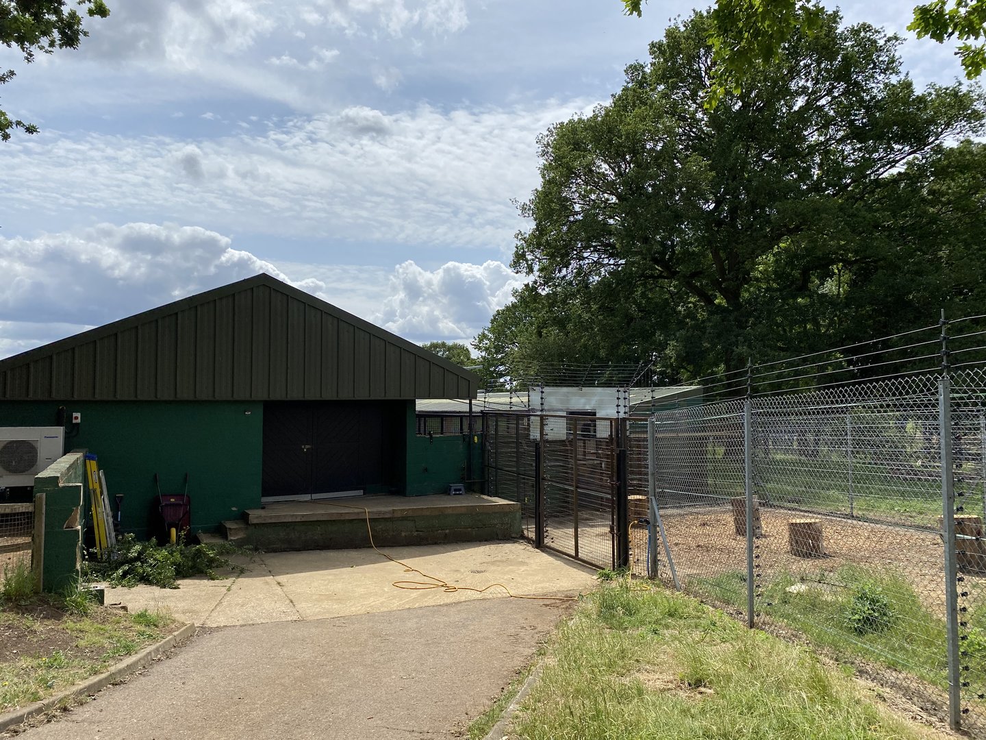 Langur and babirusa enclosure housing and top of the enclosure whipsnade