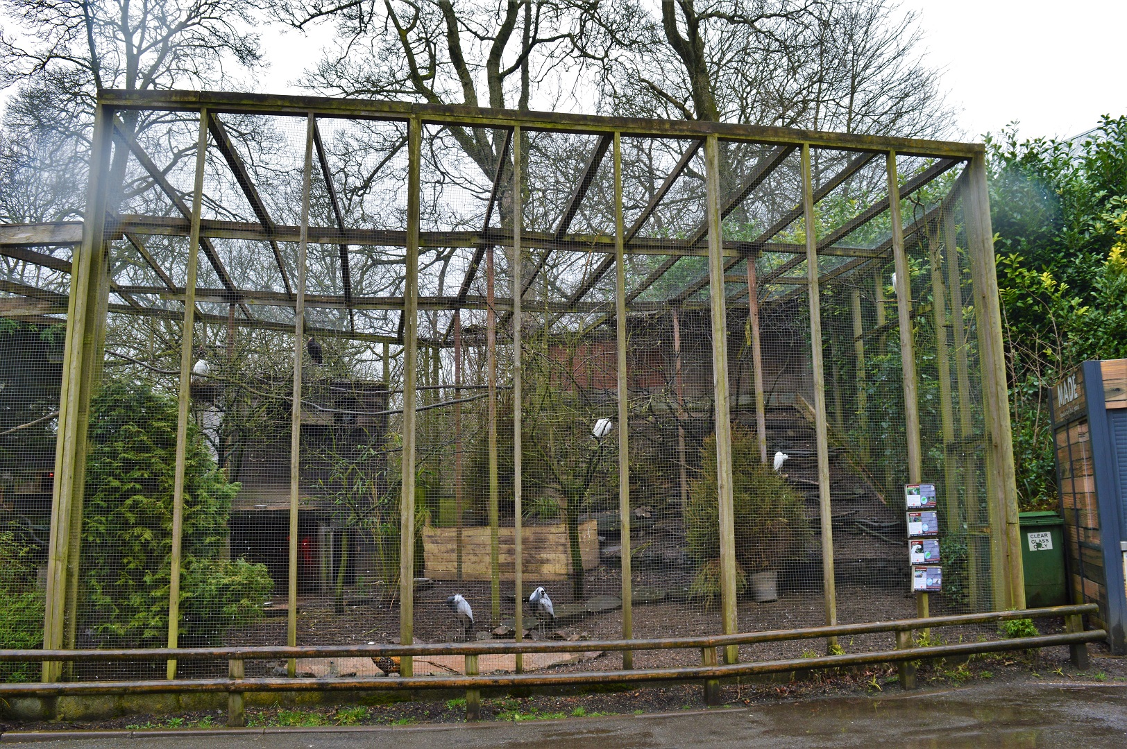 Large aviary near otter enclosure