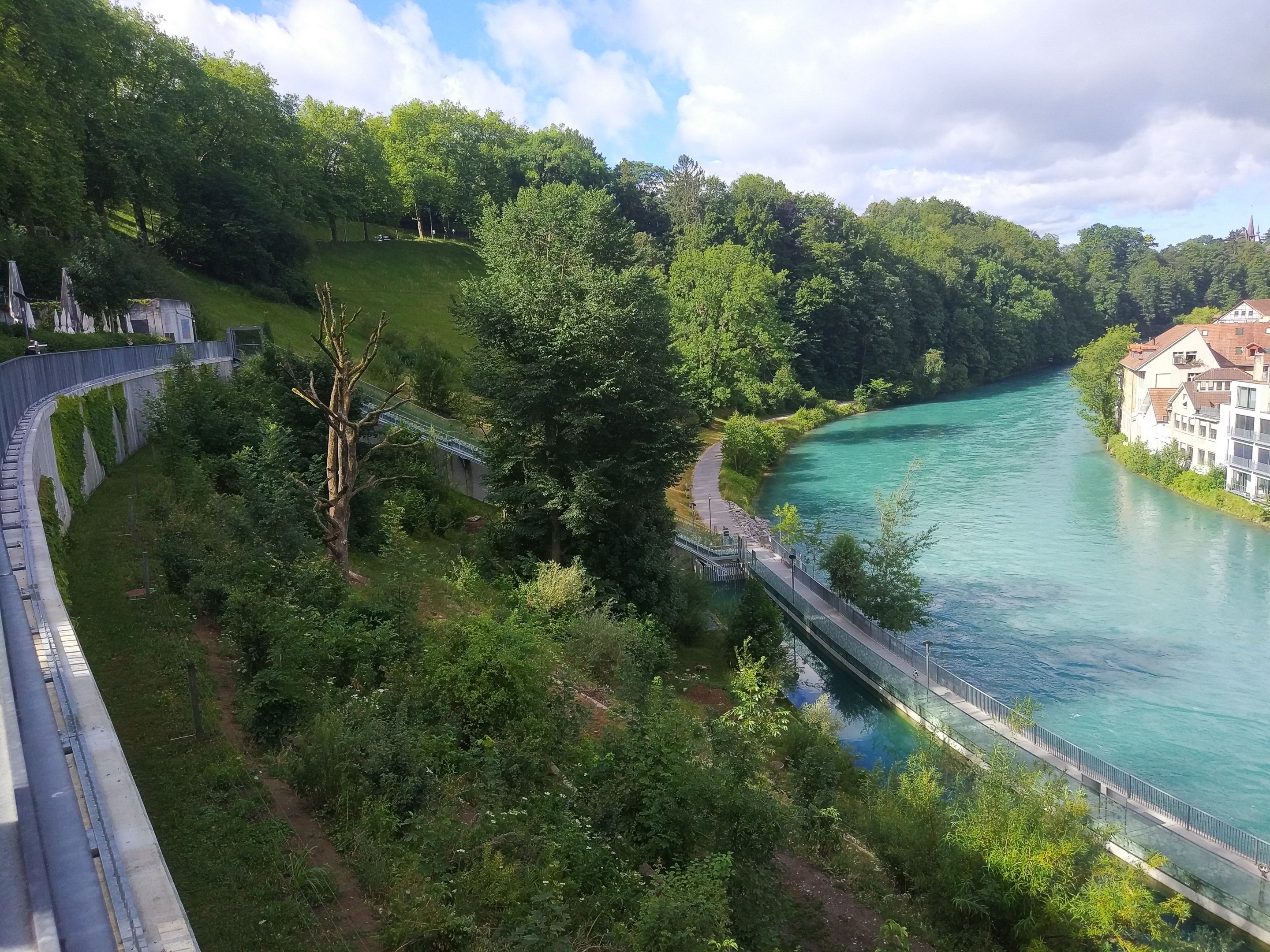 Lateral view of the riverbank enclosure