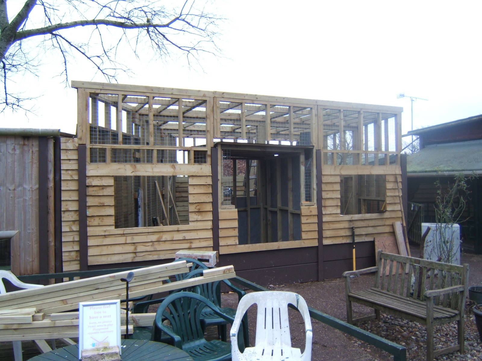 Latest view of the new Raccoon enclosure constuction